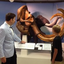 Mammoth Exhibit being explained